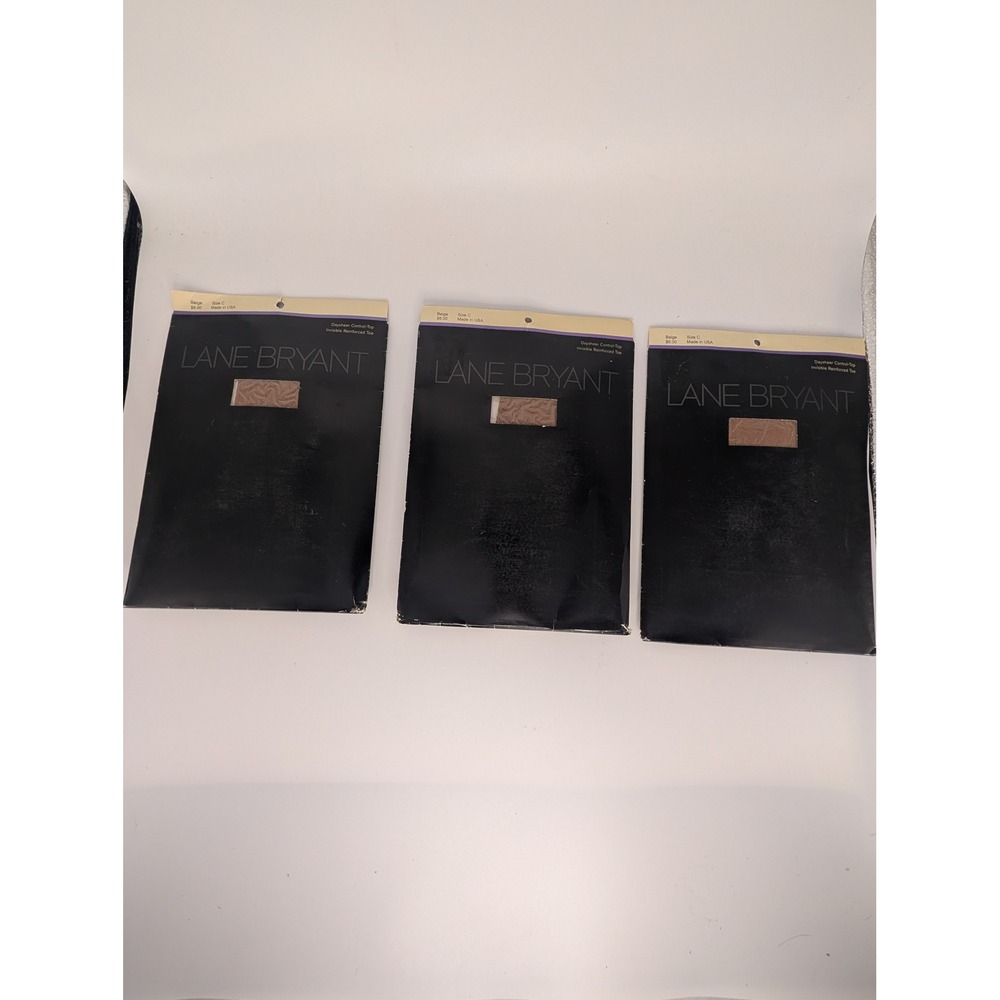 Lane Bryant Daysheer Control-Top Pantyhose Lot of 3 Beige Size C Made in USA